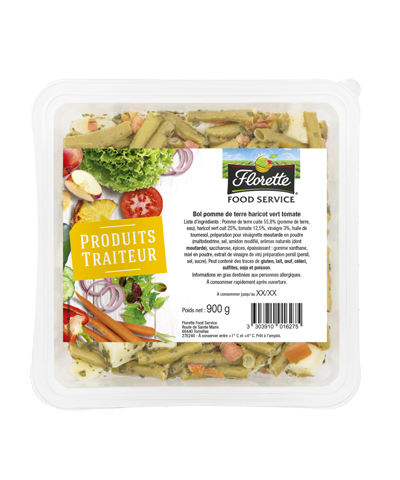Mélange pomme de terre haricot vert et tomate